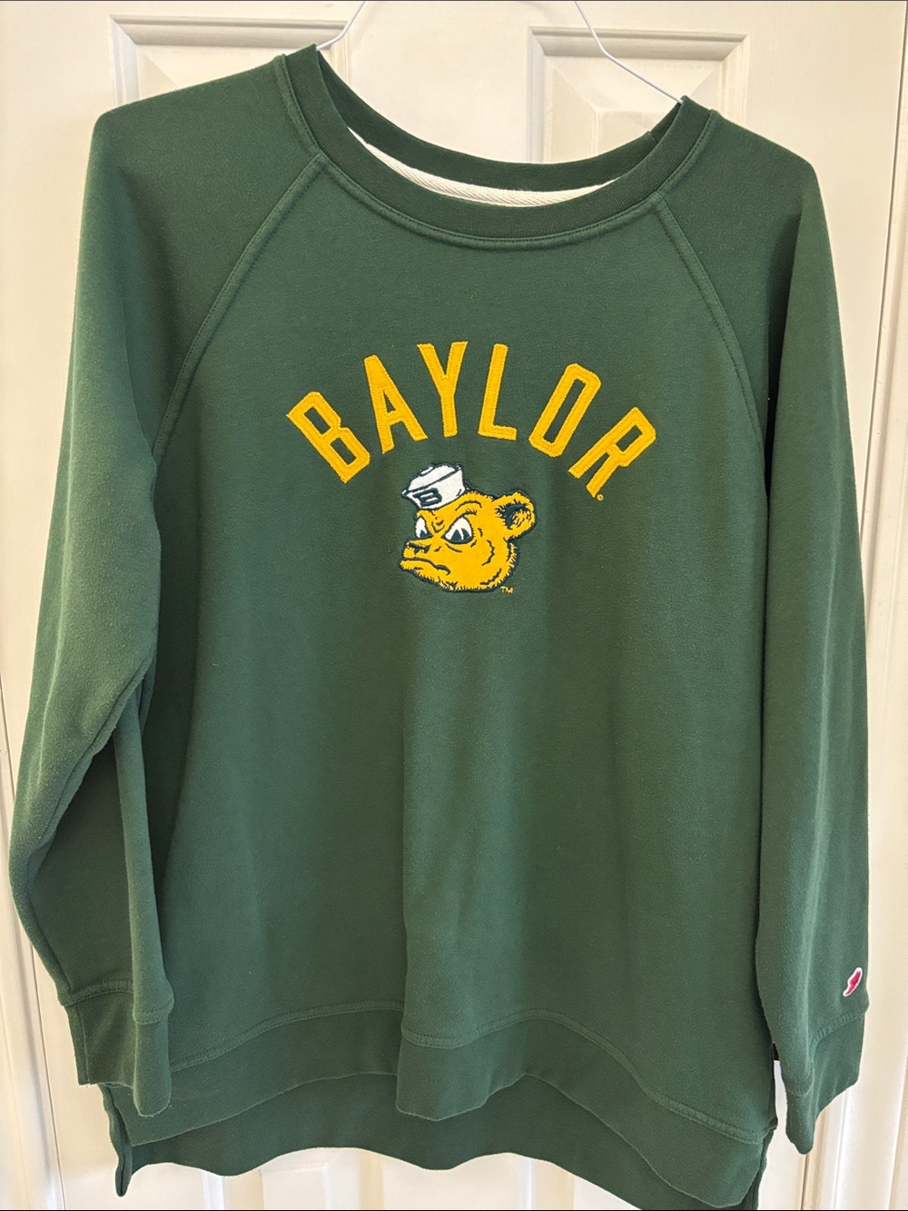League Green Baylor University Bears Crewneck Sweatshirt with Yellow Logo